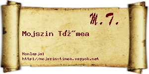 Mojszin Tímea névjegykártya